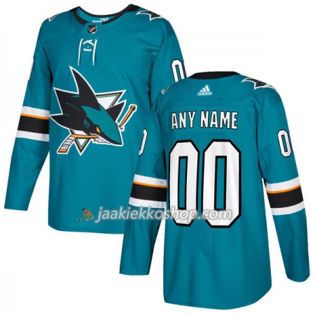 Miehille NHL San Jose Sharks Pelipaita Custom Adidas 2017-2018 Teal Authentic